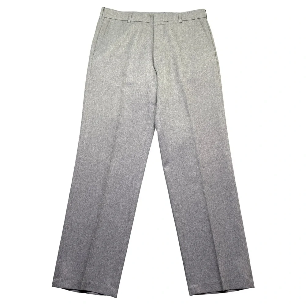 Vintage Levis Action Slacks Men Sz 34 Gray Polyester Straight Leg Pants USA 1991